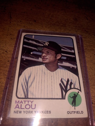 1973 Topps baseball Matty Alou, Yankees 