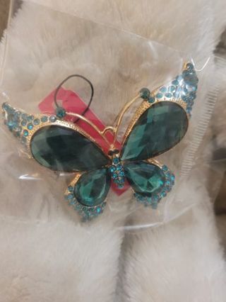 GREEN BUTTERFLY BETSEY JOHNSON PIN LIKE NEW