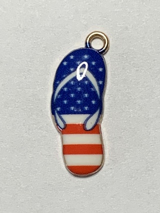✨AMERICAN FLAG CHARMS/PENDANTS~#1~FLIP FLOP~4TH OF JULY ENAMEL CHARMS~FREE SHIPPING✨ 
