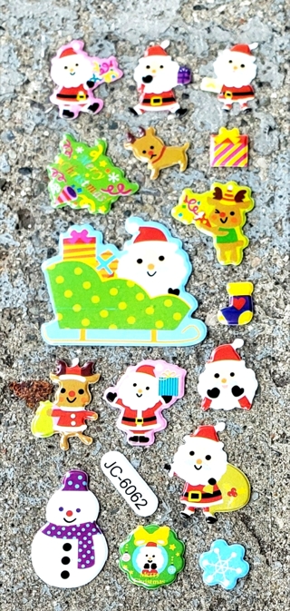 CHRISTMAS PUFFY VINYL STICKERS STYLE 8