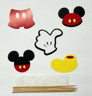 Free: Mickey Mouse Head Ears Shoe Thumbs Up & Shorts Cupcake Toppers