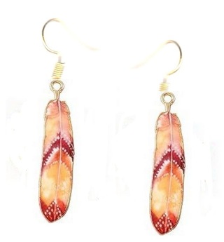 GP MULI-COLOR FEATHER EARRINGS STYLE 4 #3 (PLEASE READ DESCRIPTION)