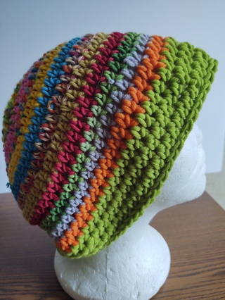 Hand Crocheted Cotton Slouch Hat 