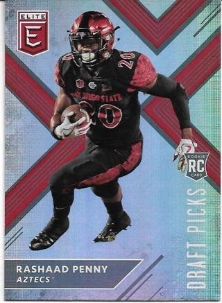 2018 ELITE DRAFT PICKS RASHAAD PENNY HOLO ROOKIE CARD