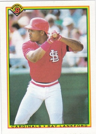 Ray Lankford 1990 Bowman Rookie Card St. Louis Cardinals
