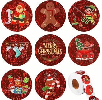 ⛄NEW⛄(8) 1" Christmas Stickers⛄