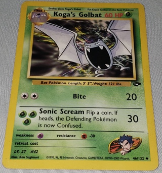 ⚡ Pokemon Card Koga's Golbat 46/132 ⚡ 60 HP Vintage Gym Heroes