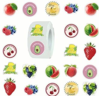 ➡️⭕(10) 1" FRUIT STICKERS!! (SET 1 of 2)