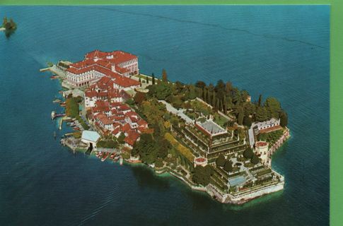 used Postcard: Italy Lage Maggiore Air view of Isola Bella