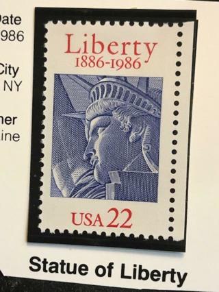 1986 Scott #2224 .22¢ - 100th Anniversary: The Statue Of Liberty, MNH-OG Single