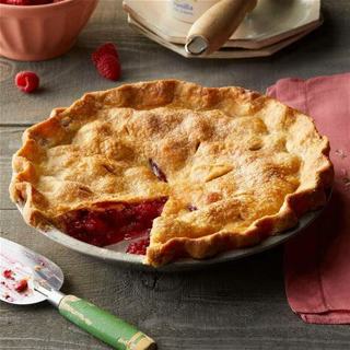 red raspberry pie recipe card