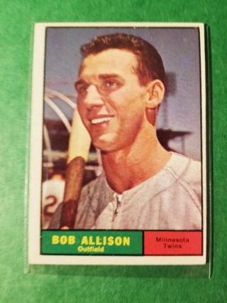   1961 - TOPPS EXMT - NRMT BASEBALL - CARD NO. 355 - BOB ALLISON - TWINS