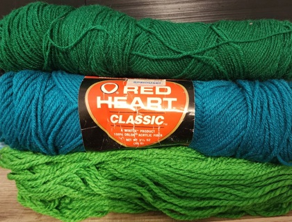 Lot of 3 - Green Yarns - total weight is 6.2 ozs