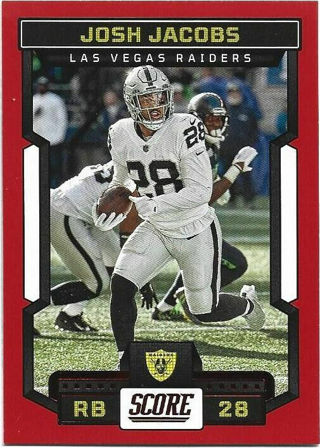 2023 SCORE JOSH JACOBS RED PARALLEL CARD