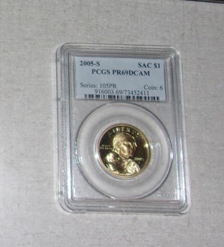 PCGS 2005-S PR69 DCAM Sacagawea Gold Dollar 