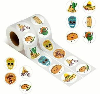 ➡️⭕(10) 1" FUNNY TACO/MEXICAN FOOD STICKERS!! (SET 1 of 2)