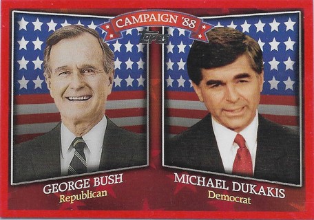 2008 Topps Historical Campaign Match-Ups #1988 George Bush/Michael Dukakis