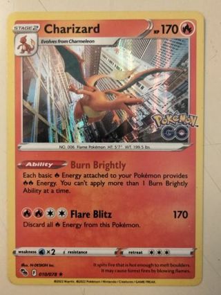 Charizard 010/078 rare holo nm pokemon