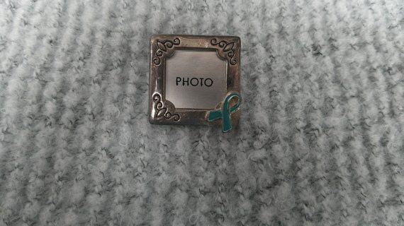 Ovarian Cancer Awareness Ribbon Photo Pin or Pendant