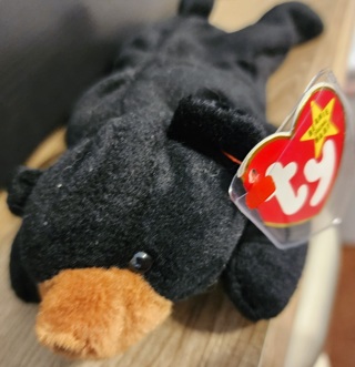 NEW - TY Beanie Bear Baby - "Blackie"