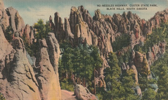 Vintage Used Postcard: j: 1949 Needles Highway, Custer State Park, Black Hills, SD