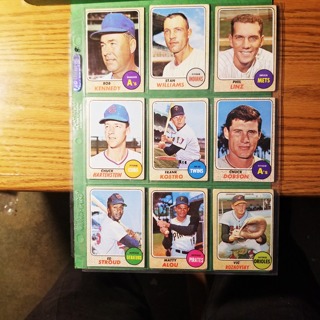 9 - LOT 1968 TOPPS - LOW TO MID GRADE - BASEBALL CARDS