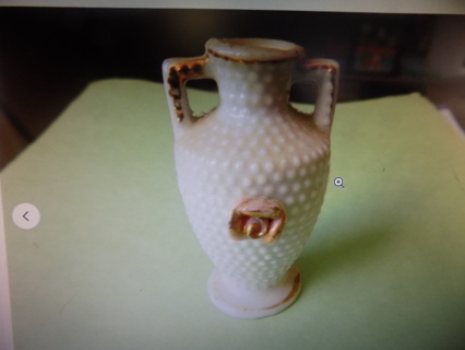Vintage JAPAN double handle dot textured & rose miii vase