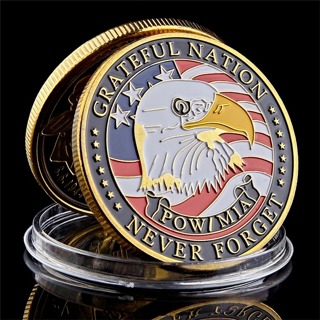USA Navy USAF USMC Army Coast Guard American Free Eagle Totem Gold Military Medal