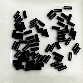 Black Glass Tube Bugle Beads 