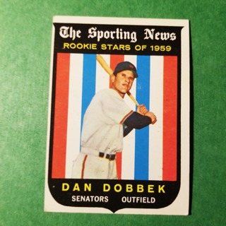 1959 TOPPS EXMT - NRMT BASEBALL CARD NO 124 - DAN DOBBEK ROOKIE STARS - SENATORS