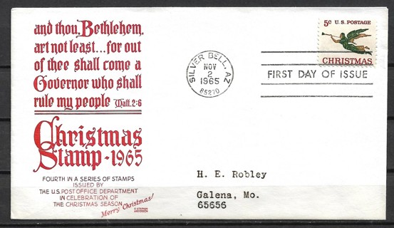 1965 Sc1276 Christmas Angel FDC