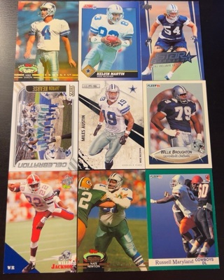 9 Dallas Cowboys football cards 