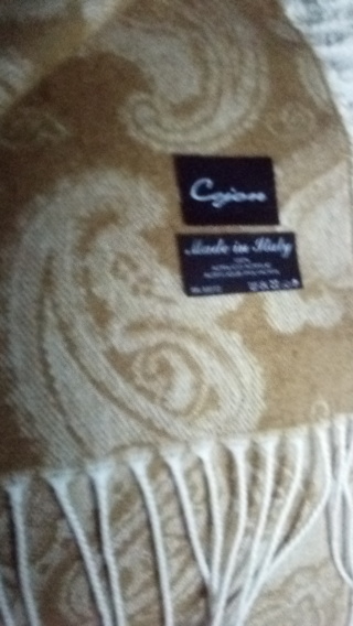 Cejon,Made in Italy , Beige 100% Acrylic scarf,fringe 