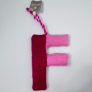 Initial F Pink Sweater Look Ornament Monogram  