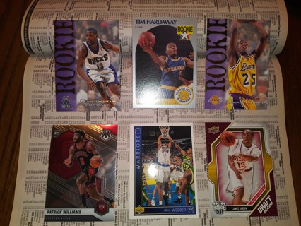 Six Card Basketball Rookie Lot