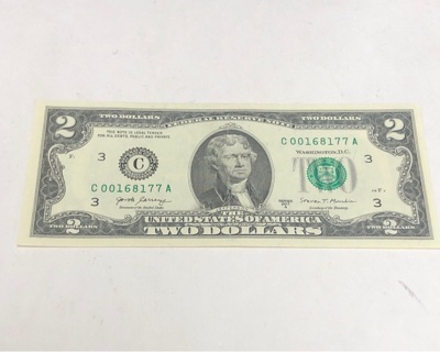 LOW SERIAL NUMBER 2 dollar bills 