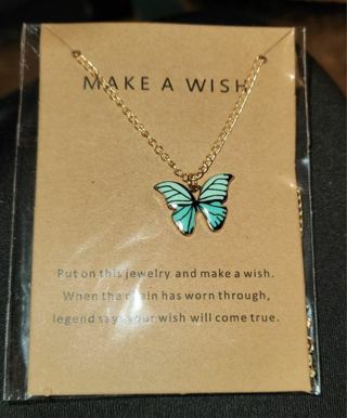 BNIP Turquoise/Teal Butterfly Necklace