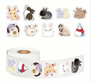 ➡️⭕(10) 1" BUNNY RABBIT STICKERS!! (SET 2 of 3)⭕EASTER