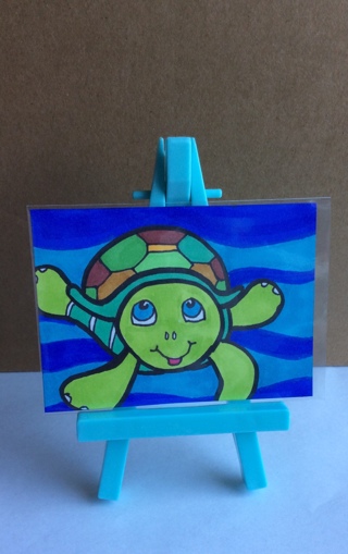 Billy the Turtle original drawing aceo