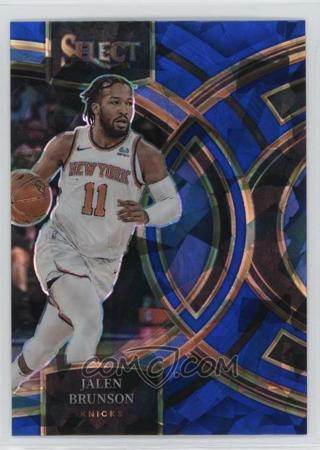 JALEN BRUNSON 2023 24 SELECT BLUE CRACKED ICE PREMIER LEVEL PARALLEL NEW YORK KNICKS