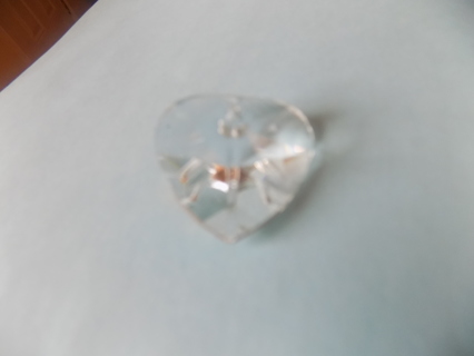 1 1/2 inch heart shape clear glass prism charm # 2