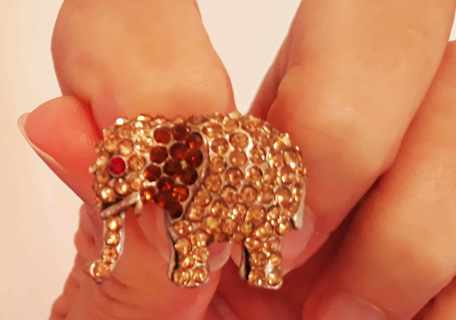 CZ Elephant Ring, size 8 (adjustable)