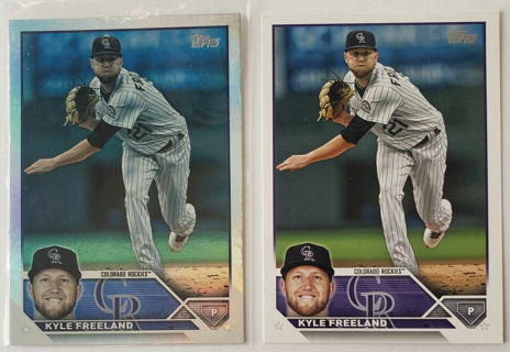 2023 Topps Kyle Freeman #348 Rainbow Foil - Colorado Rockies + base card bonus