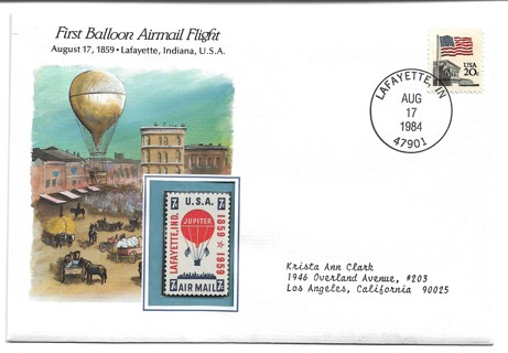 History of Flight cover: First Balloon Airmail Flight