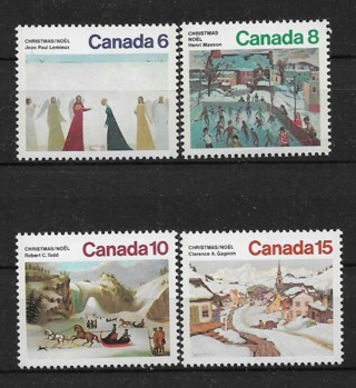 1974 Canada Sc650-3 Christmas Paintings MNH C/S of 4