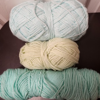 RESERVED - Lot of 3 - Light Green Yarns - total weight is 8.1 ozs