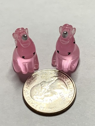 UNICORNS~#15~DARK PINK~SET OF 2~GLOW IN THE DARK~FREE SHIPPING!