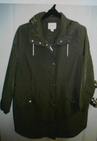 Women's Size L Large Green Zip Up Jacket with Hood by OLD NAVY