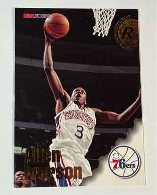 Allen Iverson Rookie Card 1996-97 NBA Hoops RC #295 76ers 