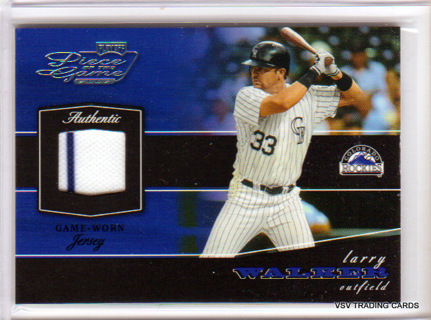 Larry Walker, 2001 Playoff Piece of the Game RELIC Card, Colorado Rockies, HOFr